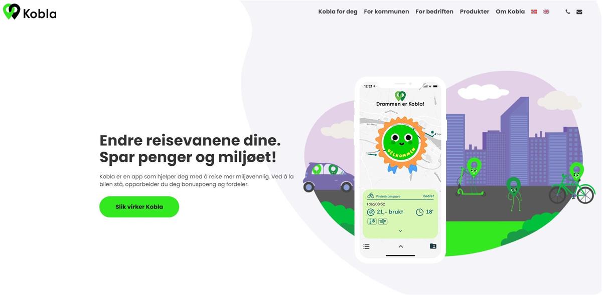bilde som viser Kobla-appen - Klikk for stort bilde